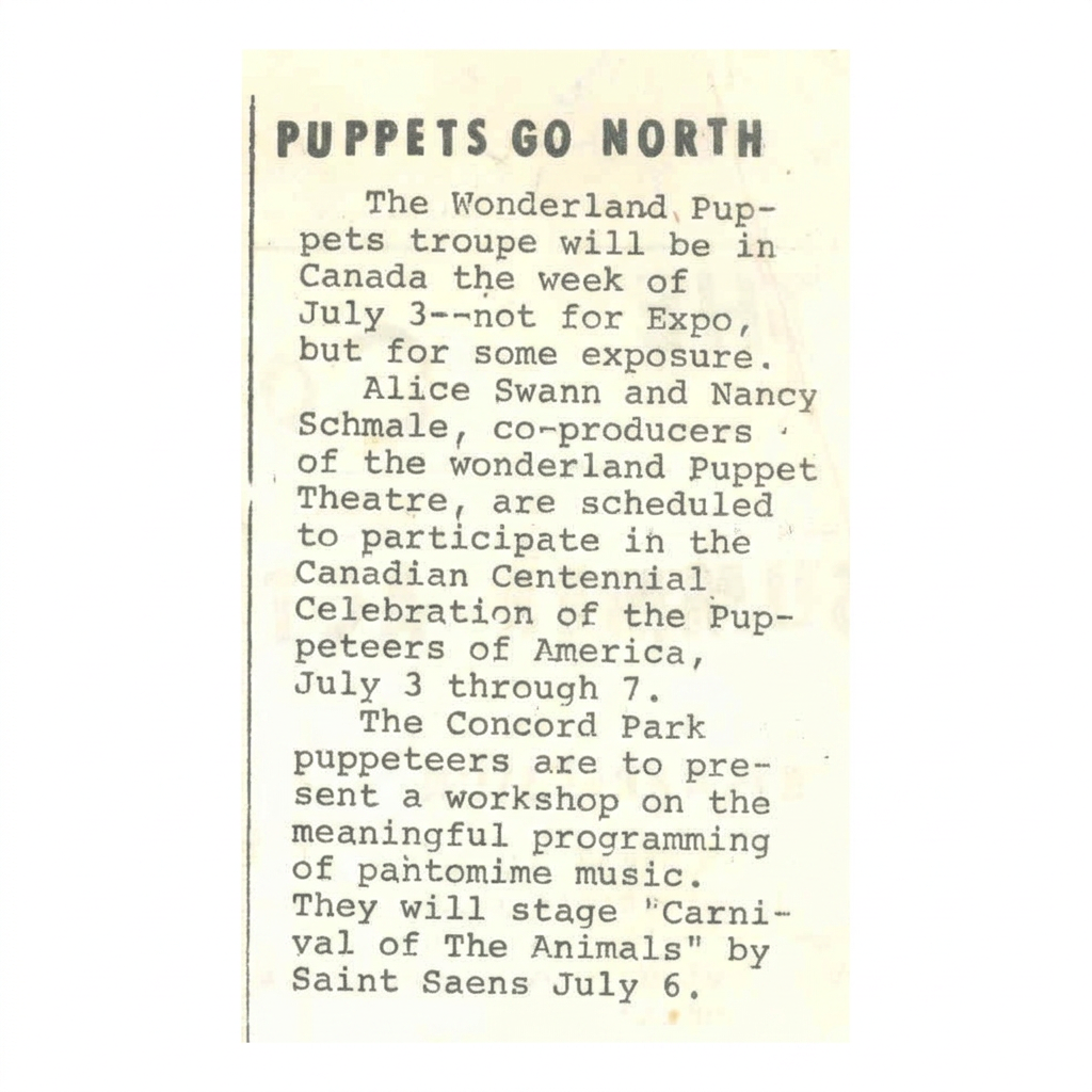 Canadian Centennial Celebration of the Puppeteers of America