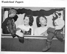Nancy & Alice from Wonderland Puppet Theater and puppets from Valiant Little Tailor in the paper