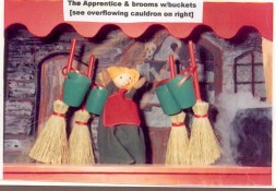 Wonderland Puppet Theater - The Sorcerers Apprentice - Apprentice and Brooms and Cauldron